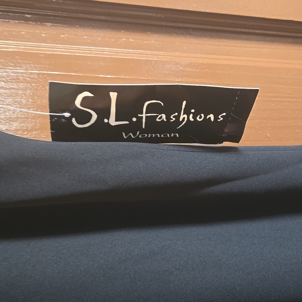 S.L. Fashions-Blk tiered georgette sleeveless dress Suze 22W NWT. - Picture 3 of 6